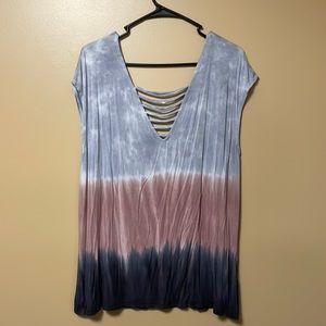 American Eagle Tie Dye Short Sleeve Shirt, L